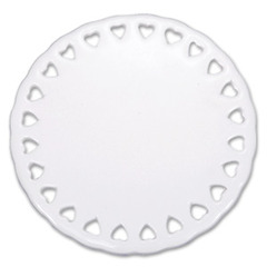 4" Round Doily Ornament w/ Heart Lace Trim100/case
