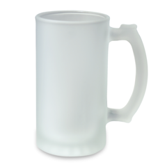 Our 16 oz Frosted Glass Steins are crafted of high quality material including our patented sublimation ORCA coating for higher quality image reproduction and dishwasher safe.